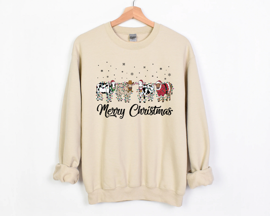 Merry Christmas Cow Crewneck