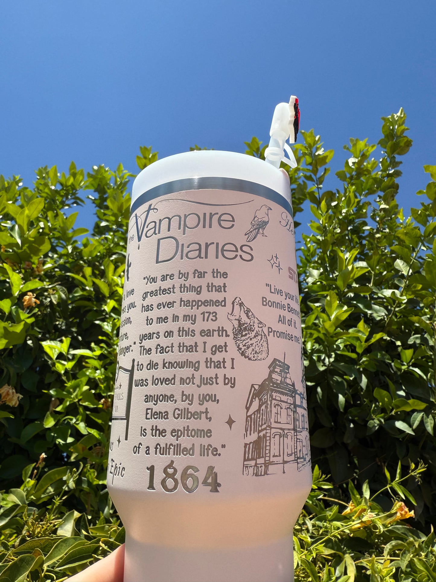 The Vampire Diaries Laser Engraved 40oz Tumbler || Stanley || TVD