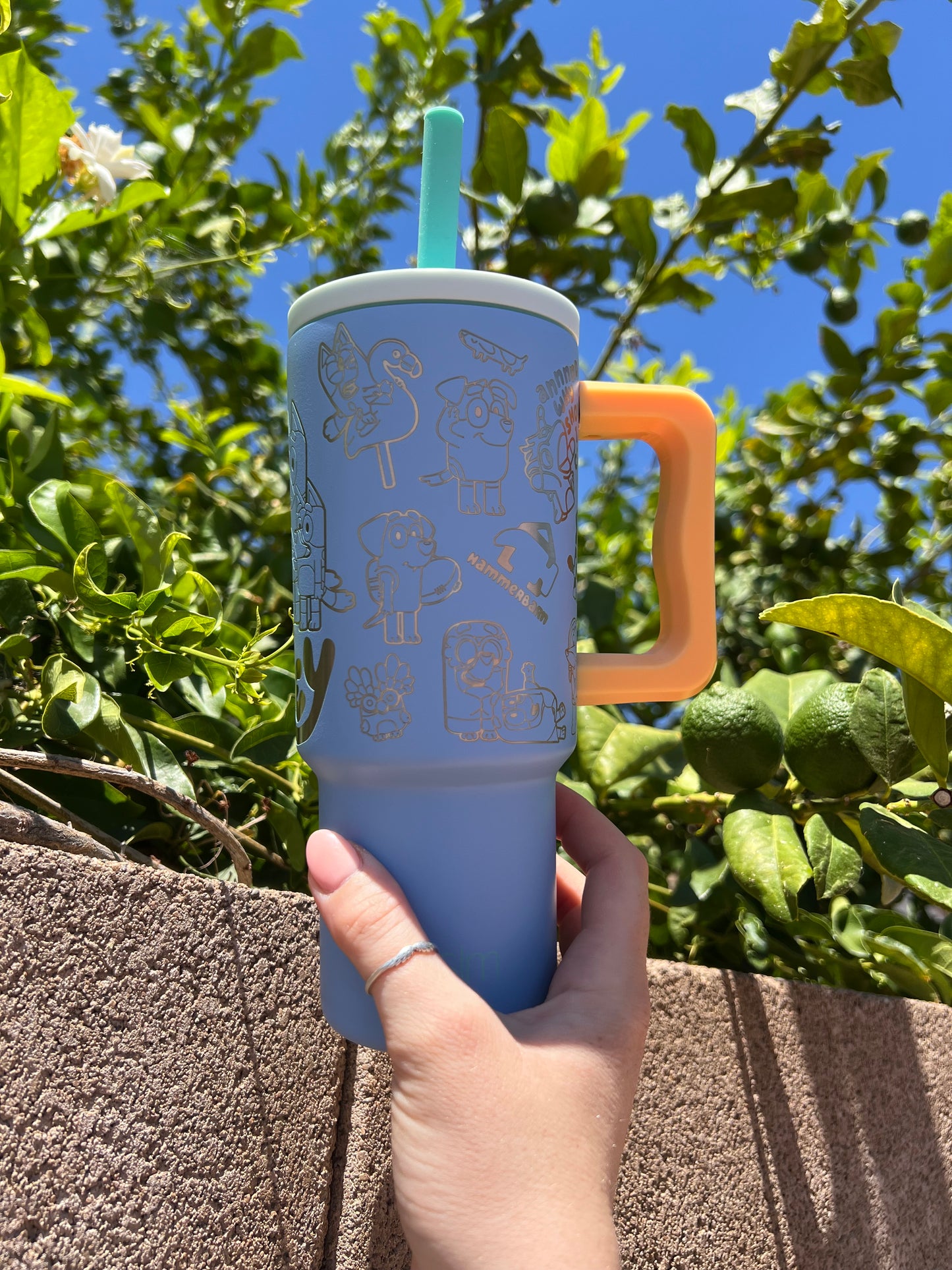 24oz Simple Modern Bluey Tumbler || Laser Engraved || Bluey