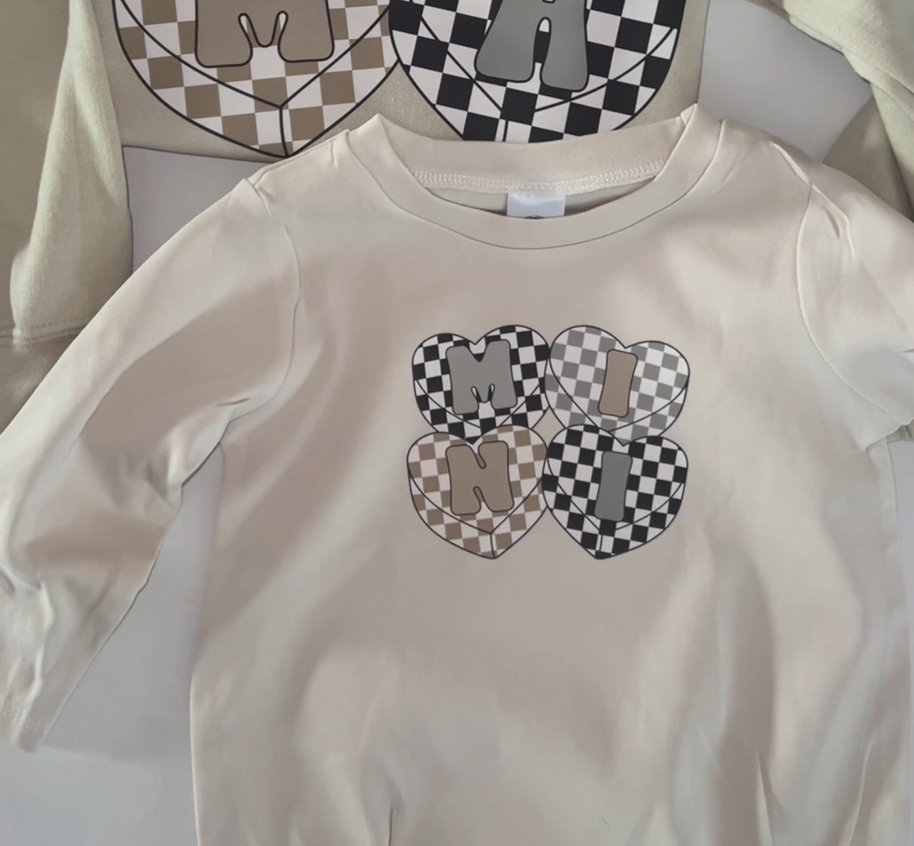 Checkered Hearts Mini Bubble Romper || Family Matching