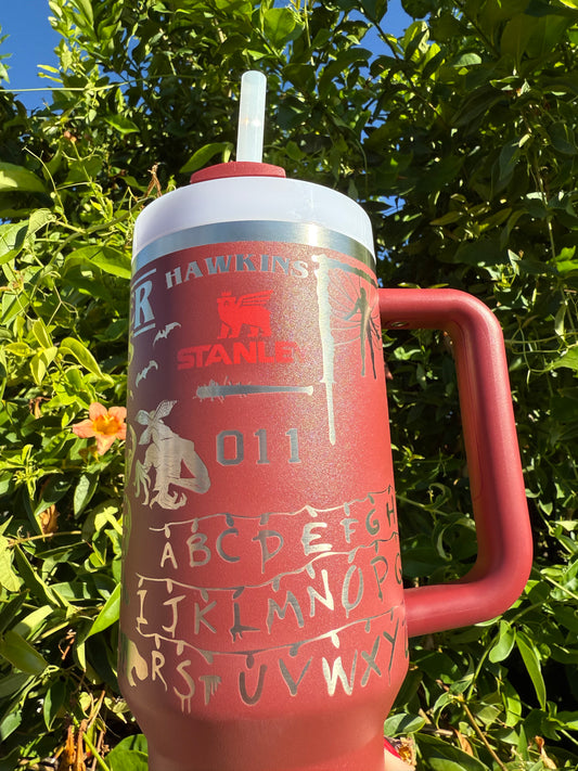 Stranger Things Laser Engraved 40oz Tumbler || Stanley || Hawkins || Eleven ||