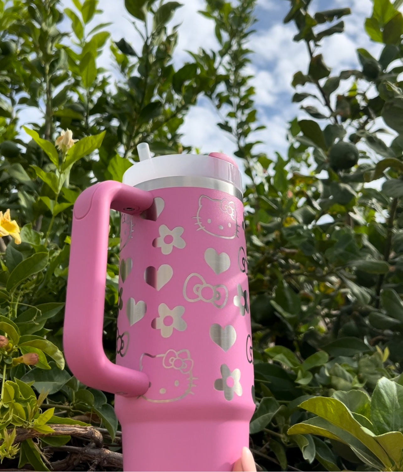 Hello Kitty 30oz Peony Laser Engraved Tumbler