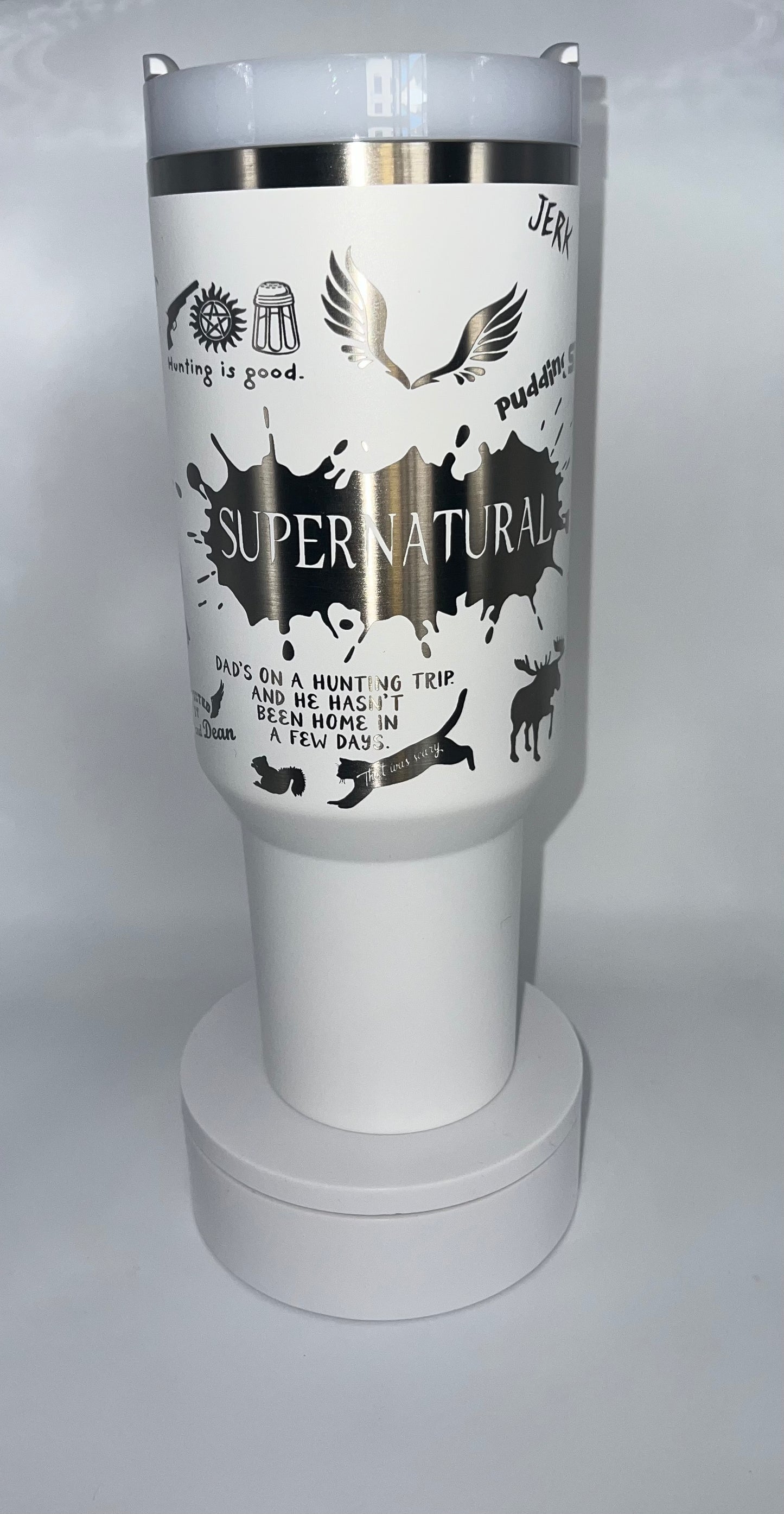 Supernatural 40oz Laser Engraved Tumbler || Dean Winchester || Sam Winchester || SPN || Stanley