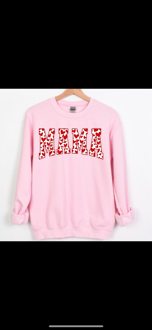 Heart Valentine’s Day Mama Crewneck || Family Matching