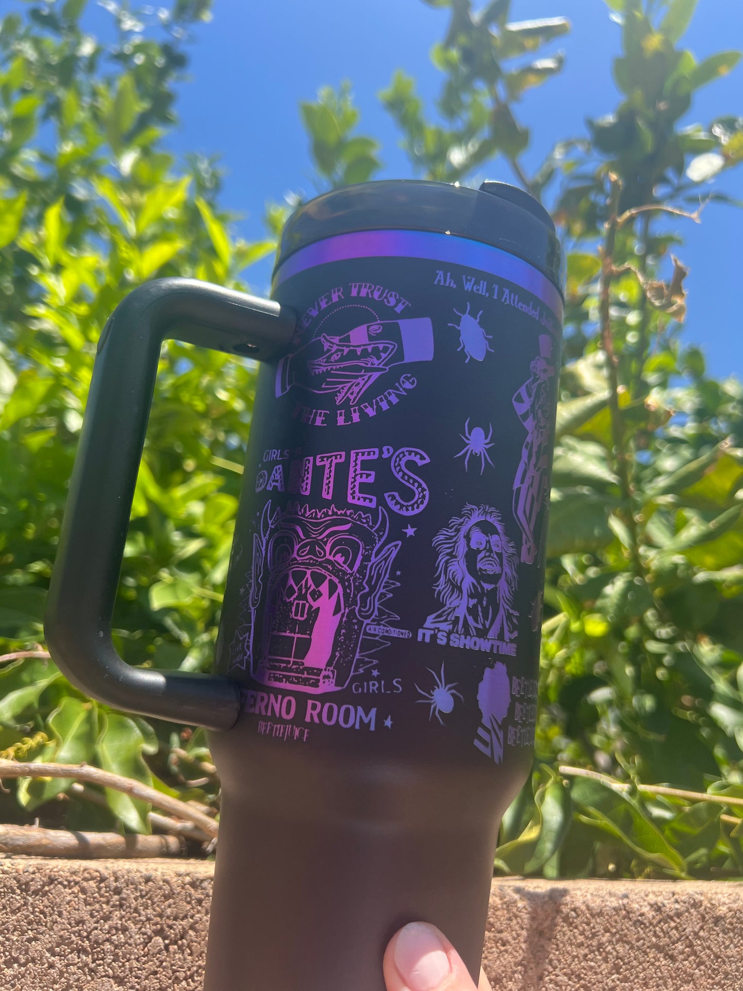 Beetlejuice 40oz Laser Engraved Tumbler