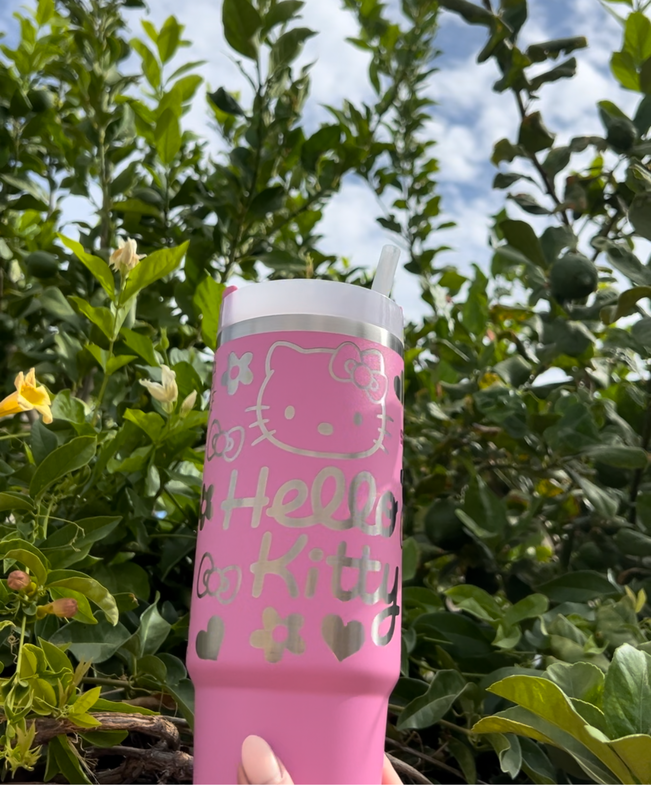 Hello Kitty 30oz Peony Laser Engraved Tumbler