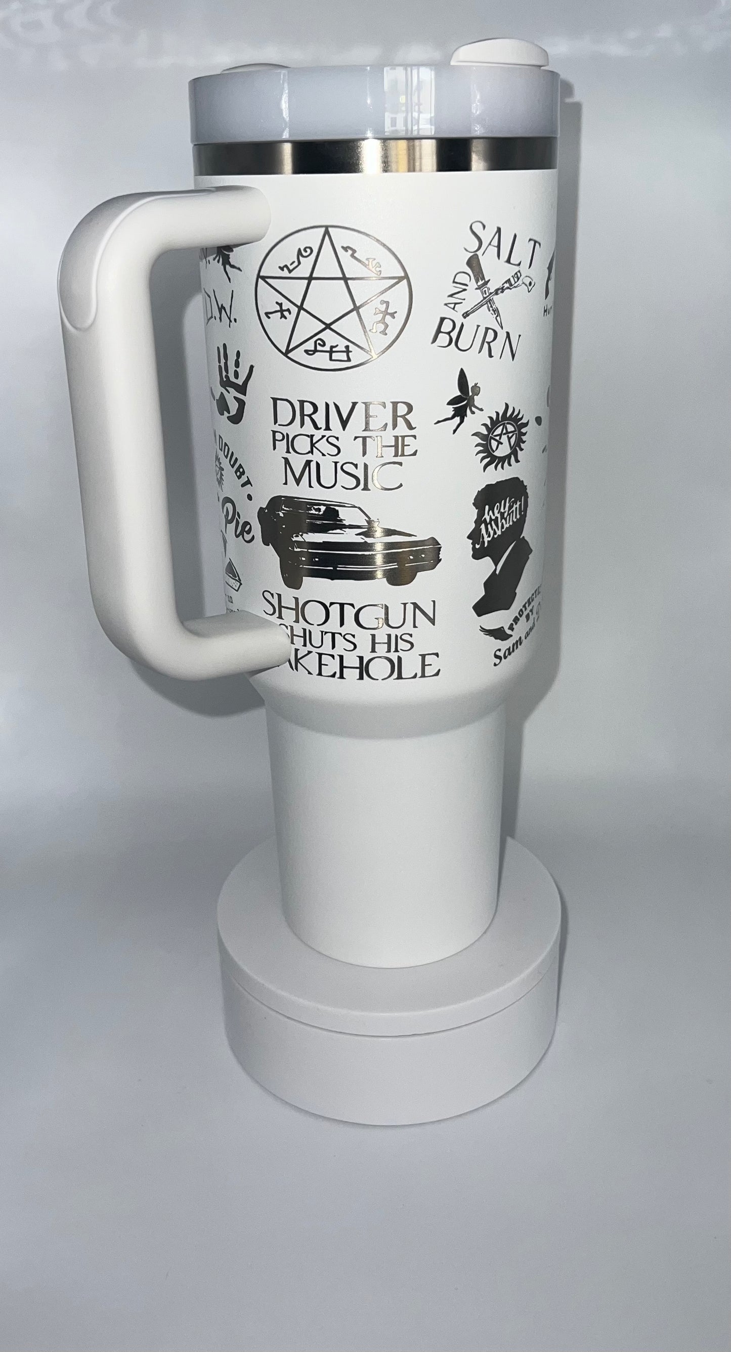 Supernatural 40oz Laser Engraved Tumbler || Dean Winchester || Sam Winchester || SPN || Stanley