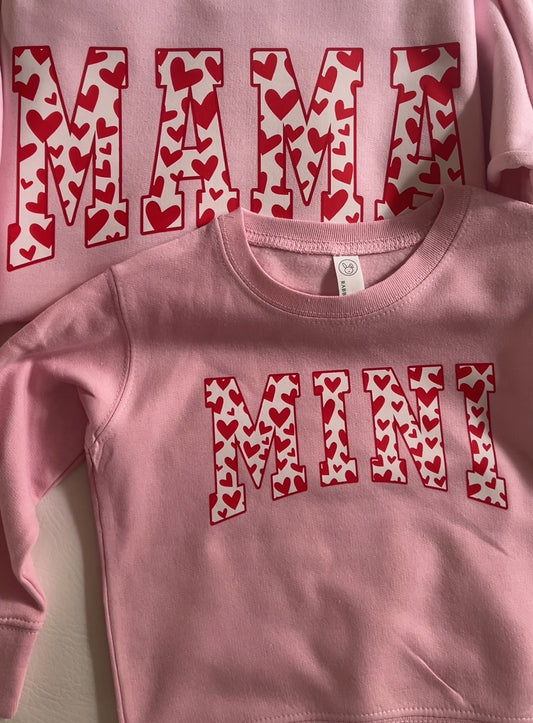 Heart Valentine’s Day Mini Crewneck || Family Matching