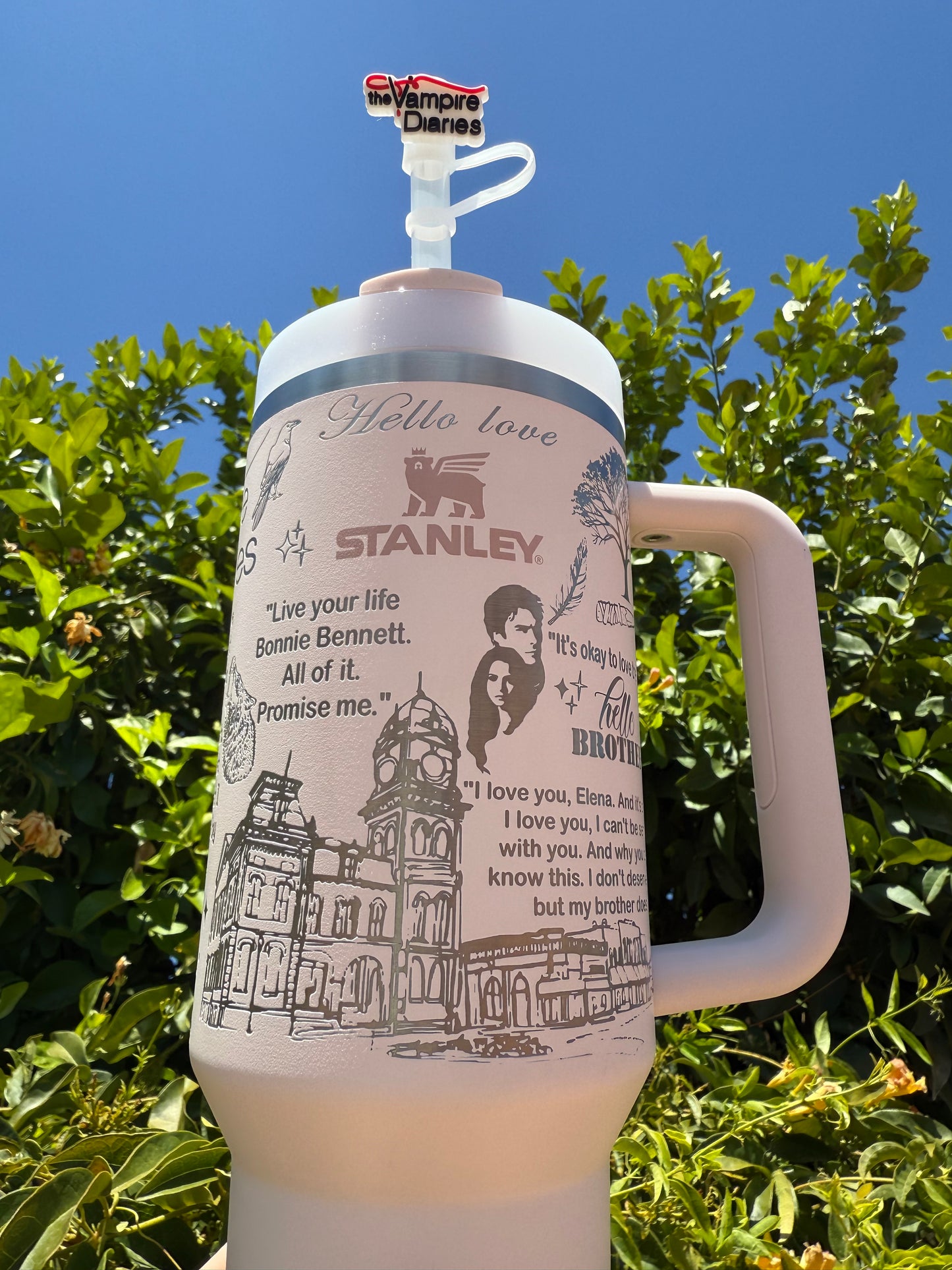 The Vampire Diaries Laser Engraved 40oz Tumbler || Stanley || TVD