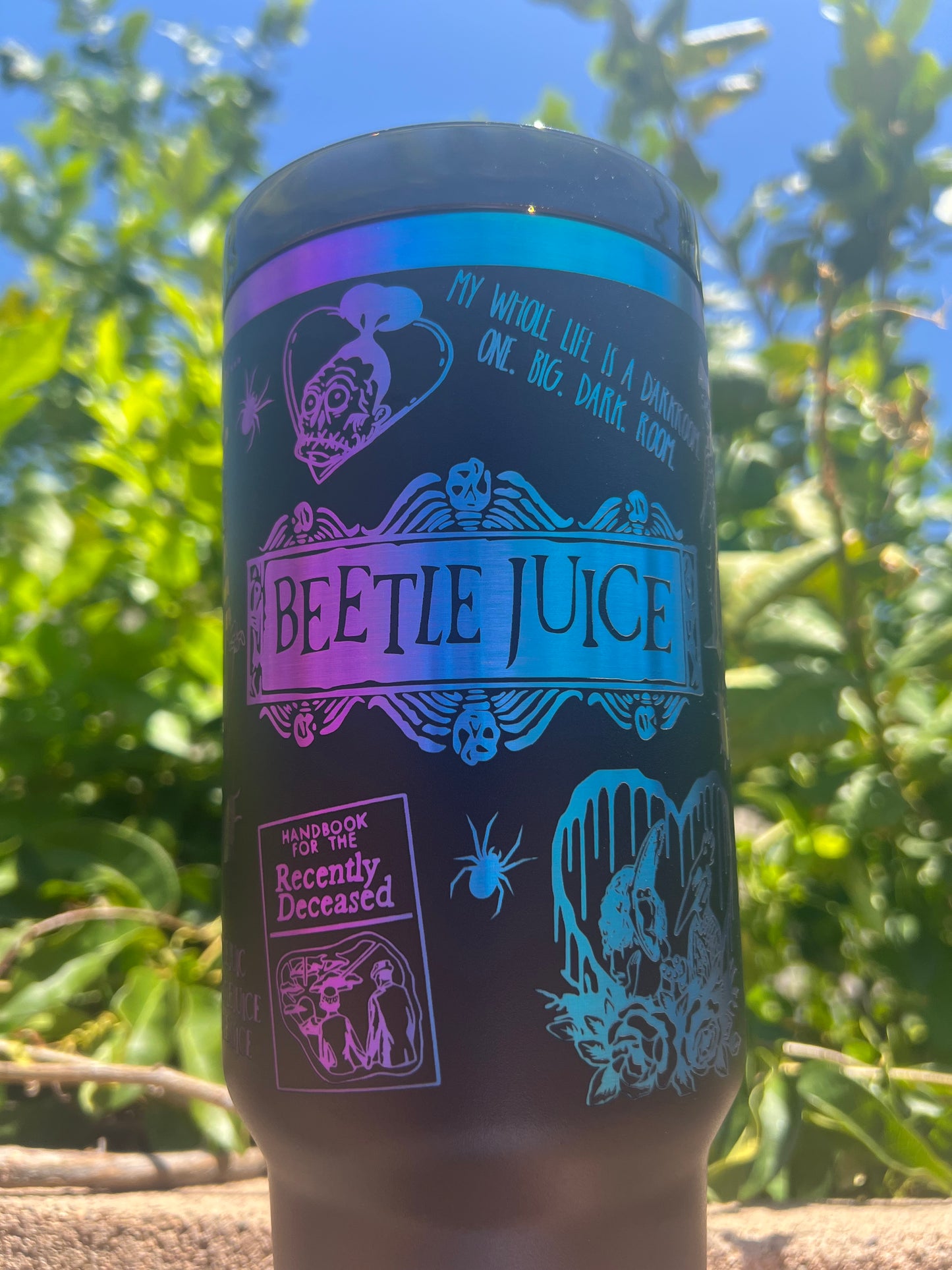 Beetlejuice 40oz Laser Engraved Tumbler