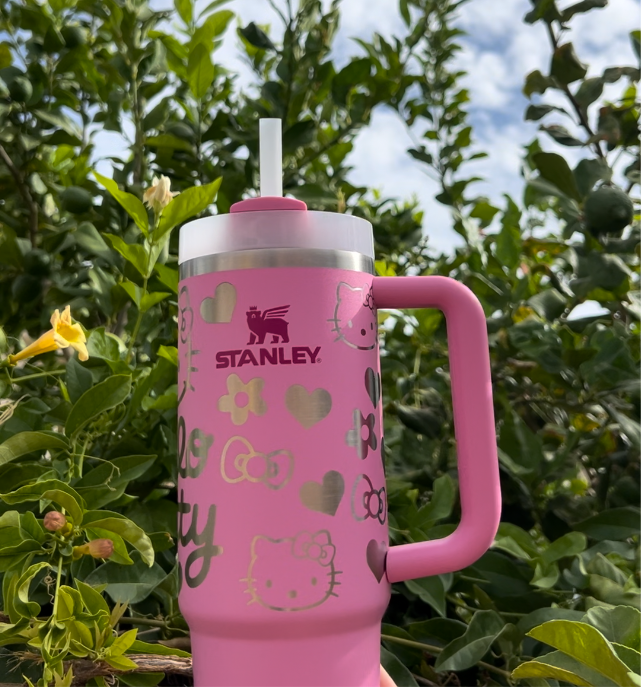 Hello Kitty 30oz Peony Laser Engraved Tumbler