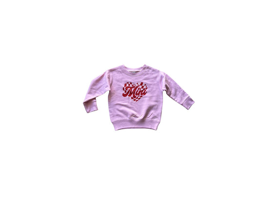 Mini Checkered Heart Crewneck || Mama & Mini Matching