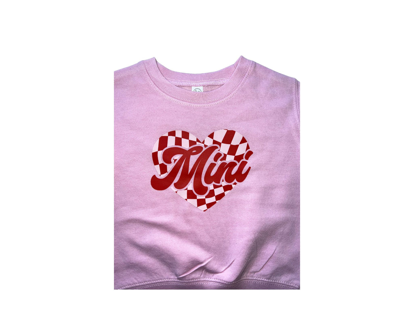 Mini Checkered Heart Crewneck || Mama & Mini Matching