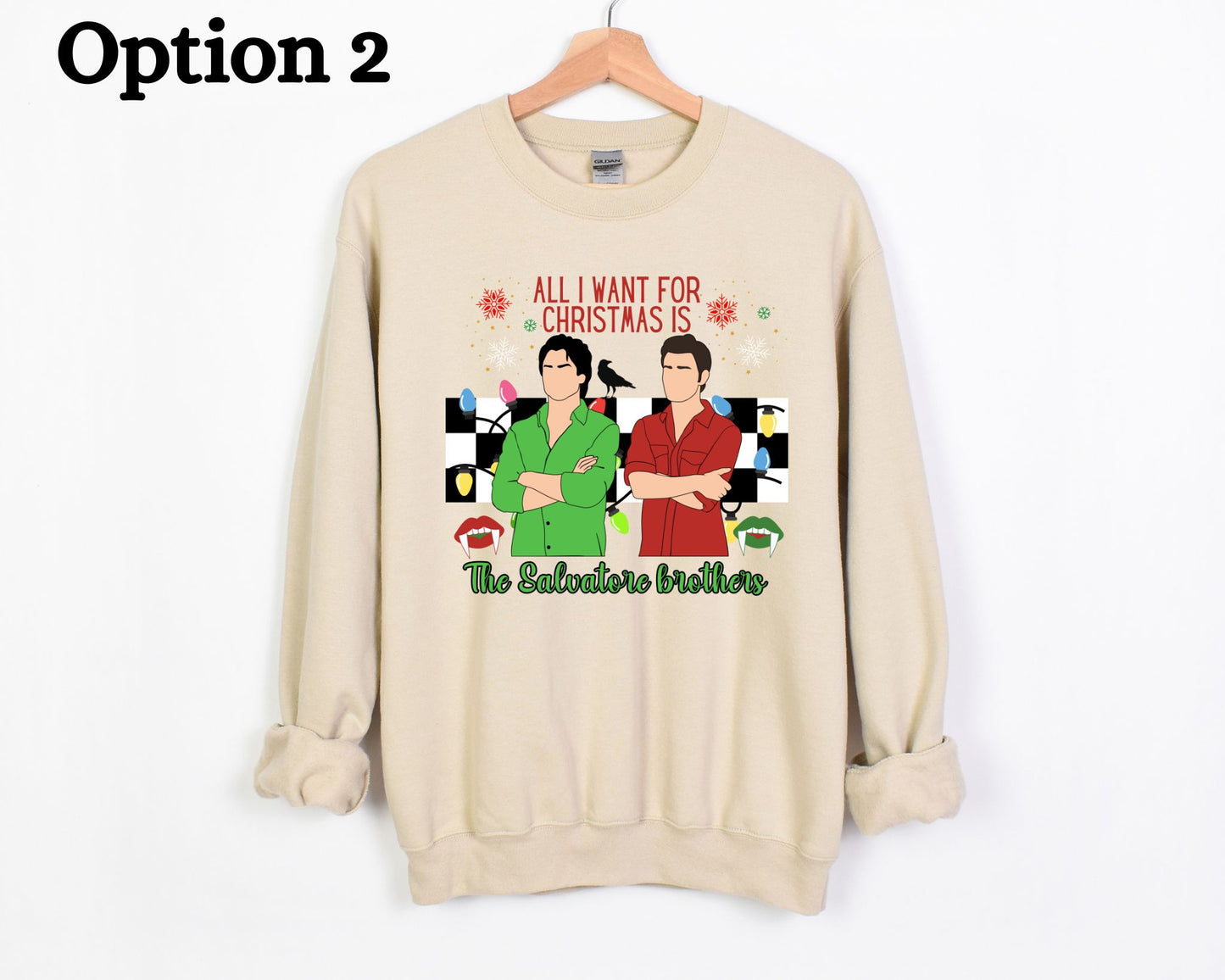 Salvatore Brothers Christmas Crewneck || TVD || The Vampire Diaries